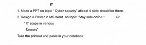 IT Make a PPT on topic "Cyber security" at least 4 slides shoul... | Filo