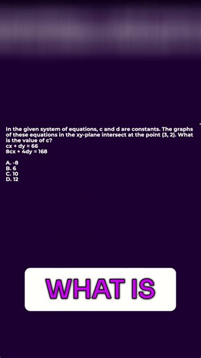 Math: Find C Value with Intersecting Equations!