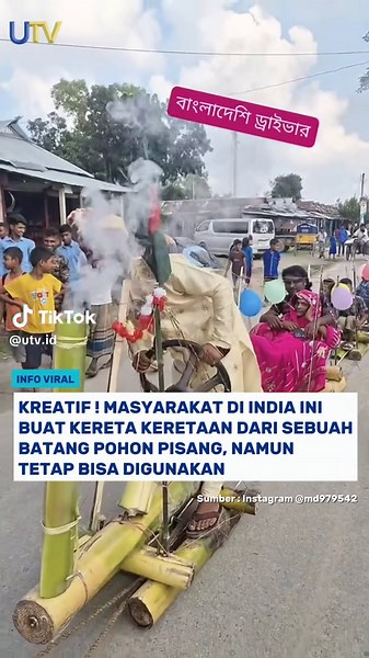 Kreativitas Warga India: Kereta dari Batang Pisang
