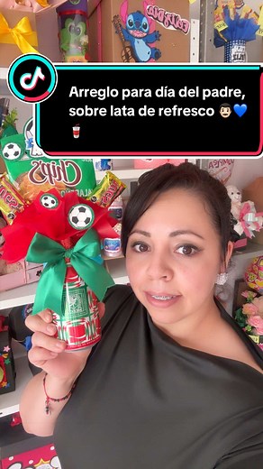 Arreglo creativo para Día del Padre sobre lata de refresco