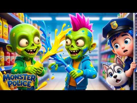 Clean Up the Supermarket! 🚨 | Children's Songs | The Monster Police