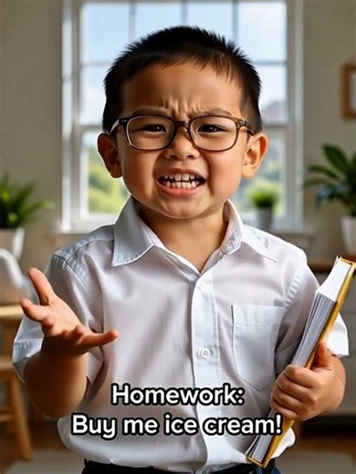 Kid Teacher Gives Ice Cream Homework 😂🍦#teacherkid #funnykids #icecreamlover #kidsjokes #ytshorts
