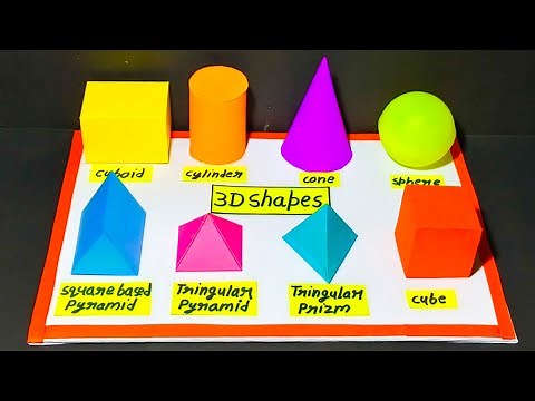 3d shapes model for school project,3d Geometrical Shapes maths project,Maths tlm 3d shapes