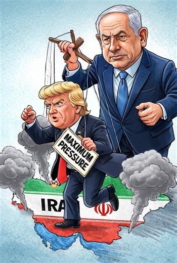 🎭 When geopolitics turns into a puppet show… In this cartoon, Netanyahu pulls the strings while Trump shouts “maximum pressure” at Iran. Satire exaggerates reality to ask the real question: Who’s leading… and who’s being led? 👀 Politics or performance? You decide. #PoliticalSatire #Geopolitics #WorldPolitics #MiddleEast