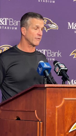10K views · 166 reactions | John Harbaugh opens the postgame press conference by shouting punter Jordan Stout and the Ravens' special teams | Baltimore Banner Sports | Facebook