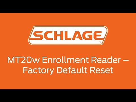 How To Factory Default Reset An MT20W Reader