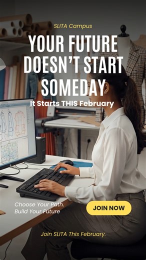 🔥 SLITA FEBRUARY INTAKE NOW OPEN! 🔥 Upgrade your career this February with SLITA’s NVQ & Certificate programs — limited seats available! 📌 Main Courses (Feb Intake) ✅ National Diploma in Industrial Engineering (NVQ 5) – 1 Year – Rs.275,000 (W/E – English) ✅ Pattern Cutting, Grading & Styling (NVQ 4) – 40 Days – Rs.60,000 (W/D – S/E) ✅ Textile Technology (Certificate) – 17 Days – Rs.60,000 (W/E – S/E) ✅ Work Study for Apparel Industry (NVQ 4) – 40 Days – Rs.60,000 (W/D – S/E) ✅ Garment Product