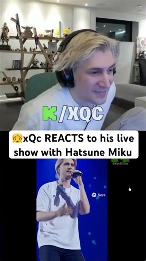 👧xQc REACTS to his live show with Hatsune Miku #shorts