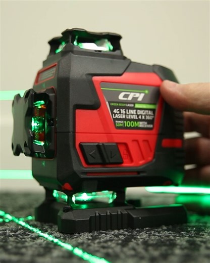 The CPI4DG is a 16 Line 4G Digital Auto Levelling Multi Directional Lithium Powered Laser Kit is perfect using the ultra bright 360 degree green beam laser level. Which provides all-round levelling coverage for a variety of levelling applications for light placement, door fittings, tile laying, and decking and more. Directional beam change, a mounting adapter to position the laser for multiple uses. https://sydneytools.com.au/product/cpi-cpid4g-digital-4g-16-line-green-beam-laser-level #weloveto