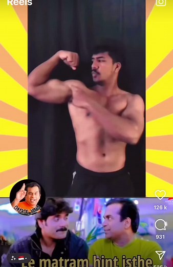 Muscle Flexing Poses by a Shirtless Performer