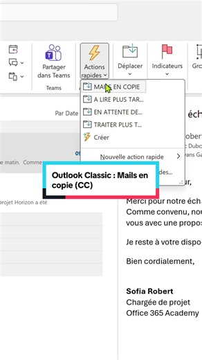 Les e-mails en copie demandent rarement une action, mais ils occupent beaucoup d'espace mental 🧠 Dans cette vidéo, je montre comment leur donner un statut clair dans Outlook pour garder une boîte de réception lisible ✉️🔍 #microsoft #inbox #emails #outlook