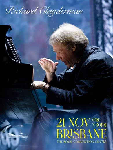🎹✨ Richard Clayderman is coming to Brisbane ✨🎹 Catch the “Prince of Romance” live at Royal International Convention Centre (RICC) on 21st November at 7:30 PM! 🌟 With over 200 albums and 85 million records sold worldwide, Richard Clayderman is set to enchant you with his magical piano performances, including timeless hits like Mariage D’Amour, Ballade Pour Adeline, and Souvenirs D’enfance. 🎶💖 Don’t miss this ONE NIGHT ONLY event featuring his world tour string orchestra! 🎻🎼 🗓️ Date: 21st