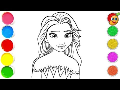 Frozen 2 Elsa Princess Drawing For Kids And Toddlers || How To Draw Elsa Princess Easy Step By Step