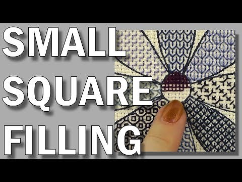 Blackwork Embroidery - Blackwork small square filling | Hand embroidery tutorial