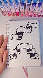 Easy banner drawing pt. 2! #drawing #notebook #bujo #fblifestyle | pinoxart