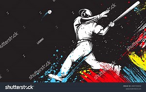 Baseball Player Baseball Cap Hitter Swinging Stock Vector (Royalty Free) 2047310432 | Shutterstock