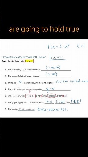Graph Exponential Functions & Characteristics
