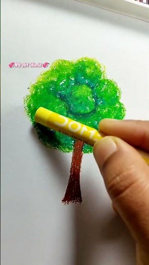How to Draw Tree Using Dom's Oil Pestel #shorts #drawing #painting #art #tree
