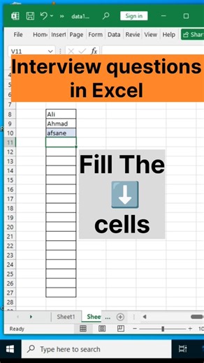 Excel interview question tips|Excel Tips|Excel shortcut #shorts