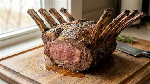 This is how prime rib should be done - perfect crust and juicy center