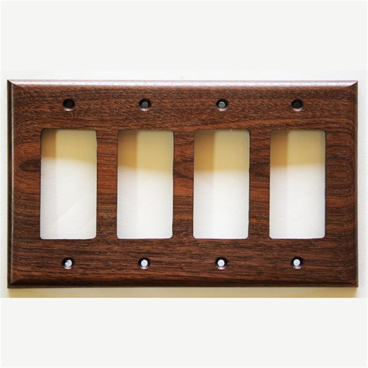 Black Walnut Four Gang Rocker Light Switch Plate: Natural Wood Wall Decor - Etsy