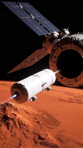 Container docking with module above Mars! #NASA #space #spaceexploration #SpaceTech #innovation #Space #starship #raptor #technology #research #development #SpaceX #fblifestyle | Space Xplore