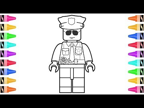 How to Draw LEGO Police Officer | Kids Learn Colors