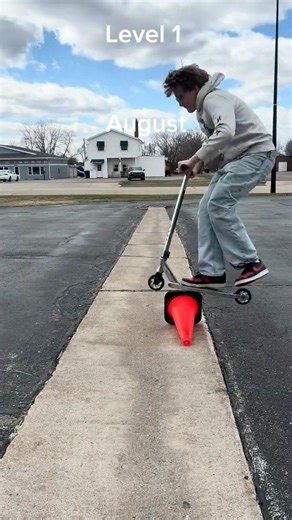 Cone bunny hop challenge #scooter #challenge #fyp #viral ￼