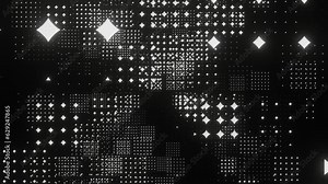 Procedural seamless grid animation loop, sci fi screen animation loop