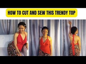 How to Cut and Sew this Trendy backless Cowl Neck Top with Asymmetric Hemline | Draped Cowl Top.