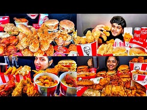 ASMR EATING KFC FULL MENU MUKBANG COMPILATION FRIED CHICKEN EATING SHOW EATING SOUNDS