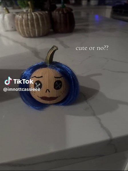 for my school pumpkin competition…. #coraline #halloween #pumpkin