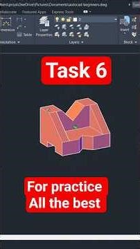 AutoCAD for Beginners series project 6 🧡💪 #task #tutorial #practice #reels #shorts #trending #viral