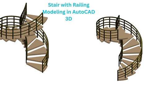 How to Model a Stair with Railing in AutoCAD 3D | AutoCad Tutorials Small