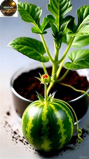 Watermelon Time Lapse 🍉🌱 | Seed to Full Fruit #Shorts