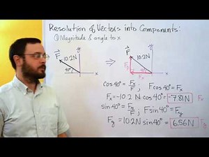 Statics: Resolving Vectors into Components 1 - Magnitude and Angle Specified