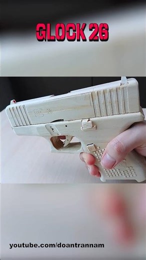 GLOCK G26 TOY GUN MADE FROM CRAFT STICKS.