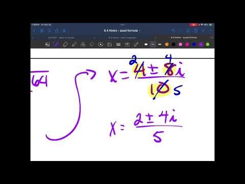 Quadratic Formula - Complex (Imaginary) Solutions