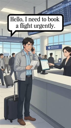 Emergency Flight Booking English Conversation | Travel Spoken English | Shorts