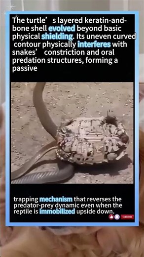 How Turtle Carapace Functions As Dual-Purpose Defense Trap Against Serpent Predators#animals