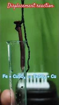 Displacement reaction/Reaction of copper sulphate with iron nails/Class 10 Science experiment.