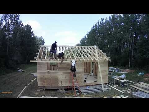 Hunting cabin built in 5 days from rough sawn lumber (time-lapse)