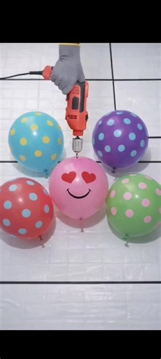 Pink Smile & 4 polkadot balloons Drill Pop with Color & Orbeez – colorful beaded design #popping #balloon #colorful #oddlysatisfying #popandspalsh
