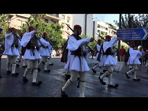 Greek Presidential Guards 'Evzones' marching in Athens