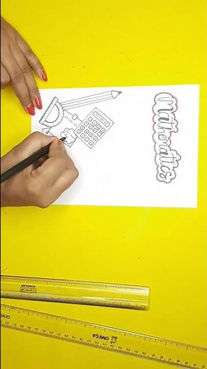 mathematic border design on paper/how to decorate front page of file/math Project page design idea