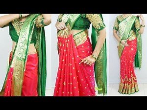 Beautiful Bridal Saree Draping Tutorial For Beginners | Wedding Saree Draping With Perfect Pleats