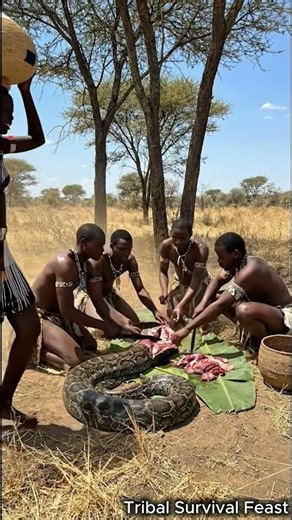 Unbelievable Zulu Tribe's Ancient Python Harvest #shorts