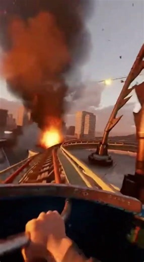 VR Ride Gets Attacked by Giant Aliens 🤯 #vr #gaming #scifi