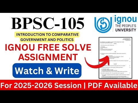 IGNOU BPSC-105 E E 2025-2026 Solve Assignment | IGNOU Free Solve Assignment 2025-2026 | IGNOU |