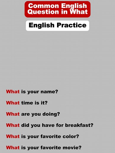 Common English Questions and Conversation Practice